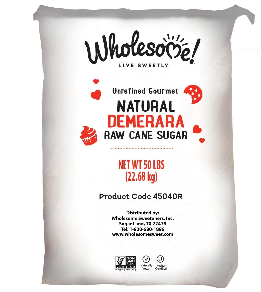 Wholesome Turbinado with Demerara Sugar, 50 Pound -- 1 per case
