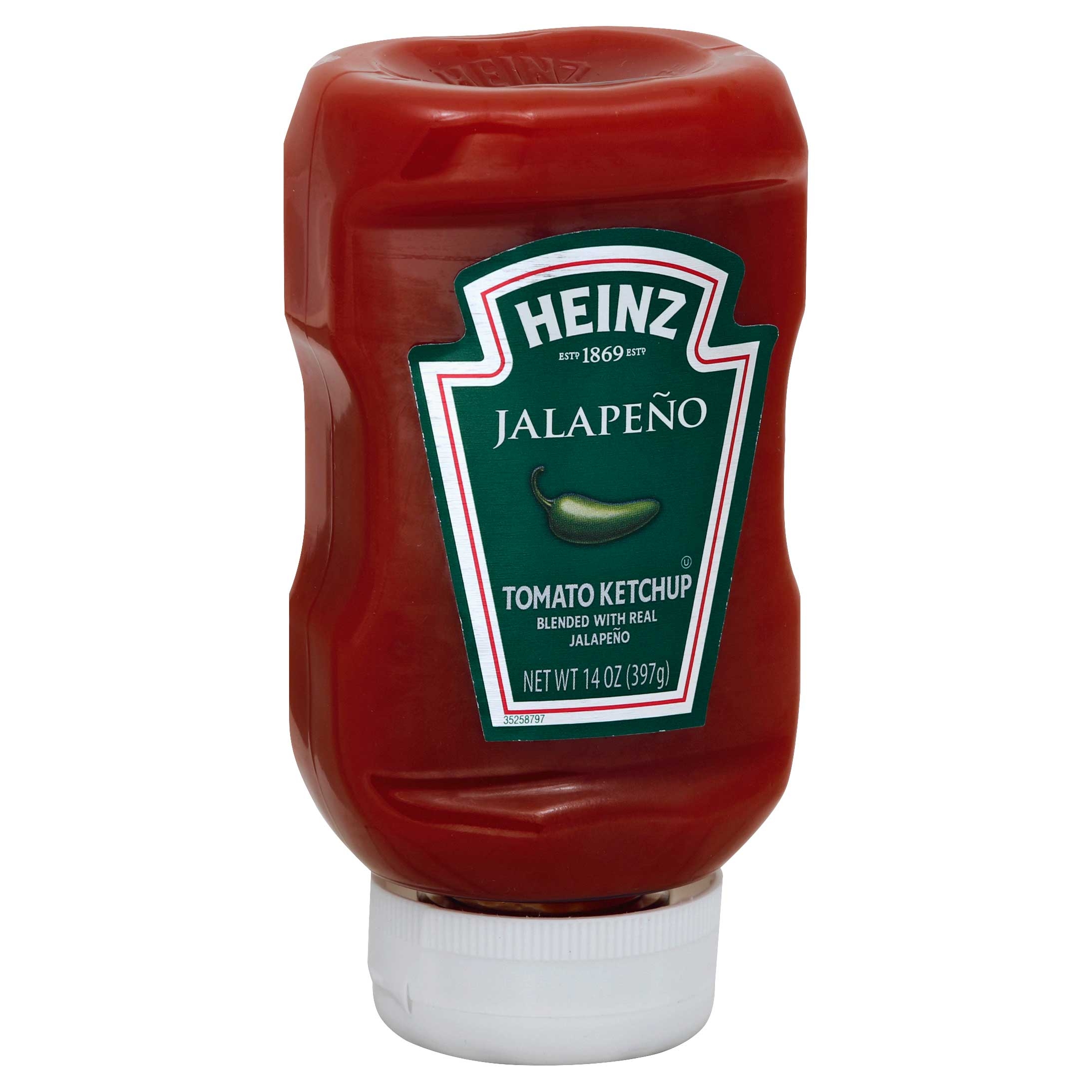 Heinz Tomato Ketchup Blended with Real Jalapeno, 14 Ounce -- 6 per case.