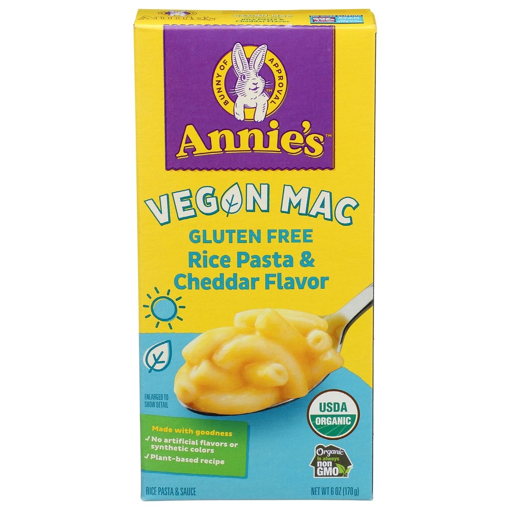 Annies Homegrown Organic Vegan Elbows and Creamy Sauce Rice Pasta Dinner, 6 Ounce -- 12 per case.