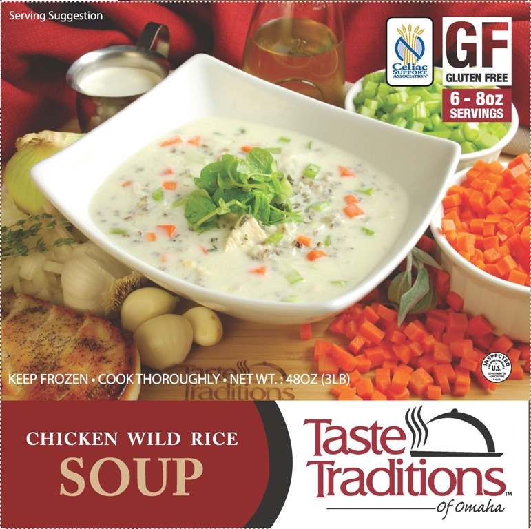 Taste Traditions Gluten Free Chicken with Wild Rice Soup, 3 Pound -- 6 per case.