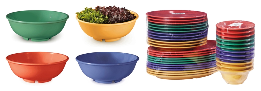 GET Enterprises Diamond Mardi Gras Melamine Assorted Colors Bowl, 24 Ounce -- 12 per case