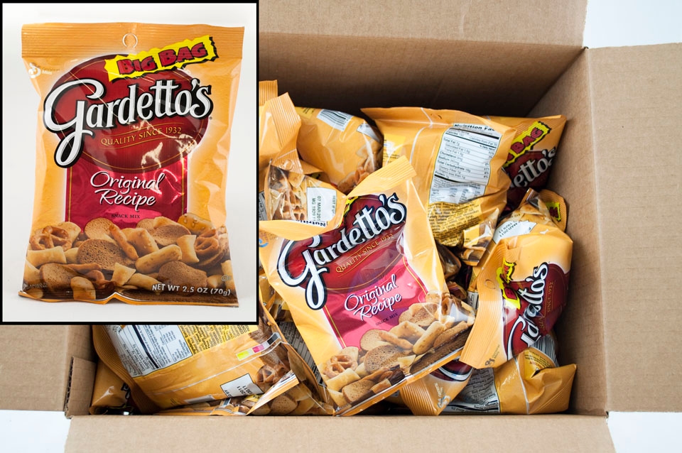 Gardettos Original Recipe Snacks Mix, 2.5 Ounce -- 36 per case.
