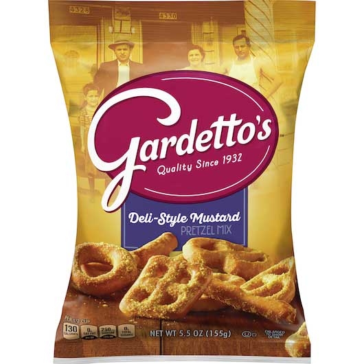 Gardettos Deli Style Mustard Pretzel Snack Mix, 5.5 Ounce -- 7 per case.