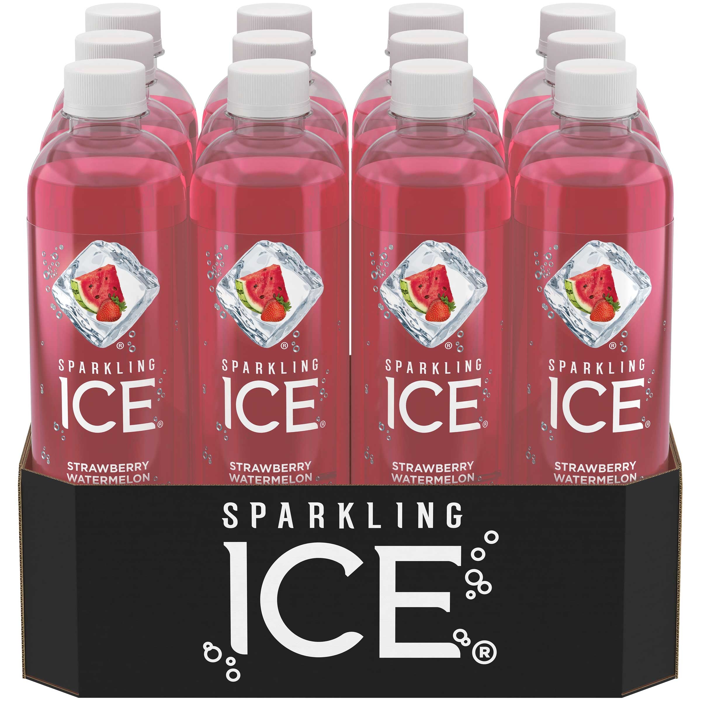 Sparkling Ice Strawberry Watermelon Beverage, 17 Fluid Ounce -- 12 per case.