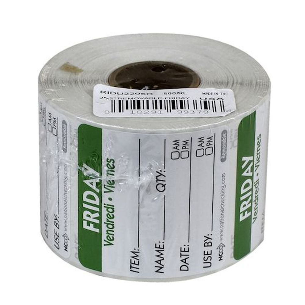 Ncco Friday 2 x 2 inch Removable Label, 500 count