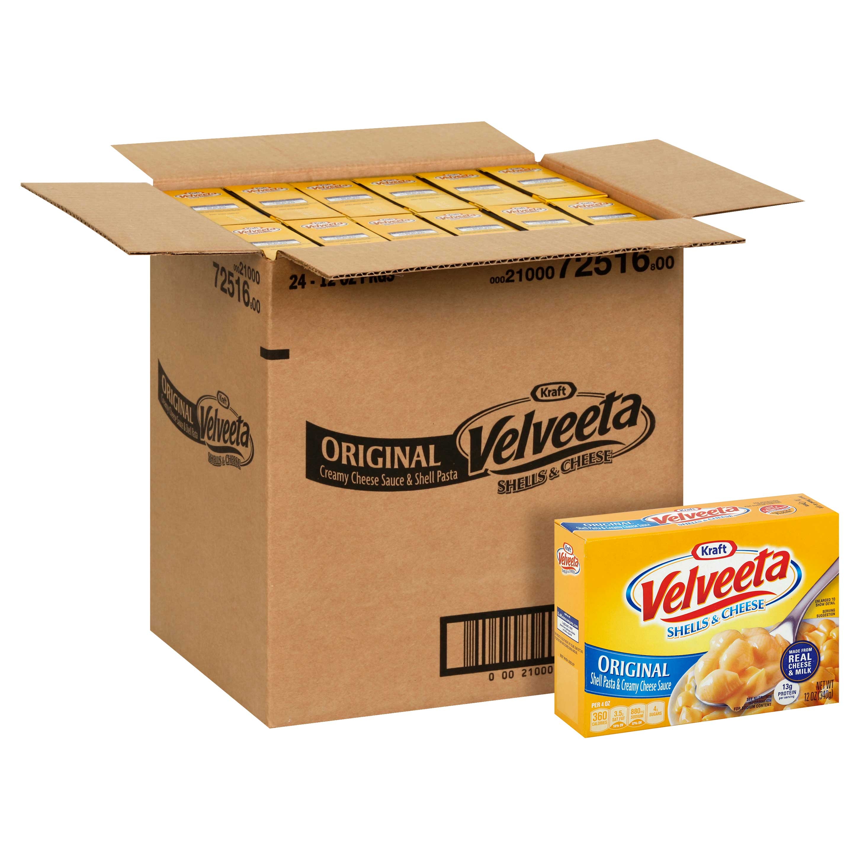 Velveeta Shells And Cheese Dinner Entree, 12 Ounce --24 Case