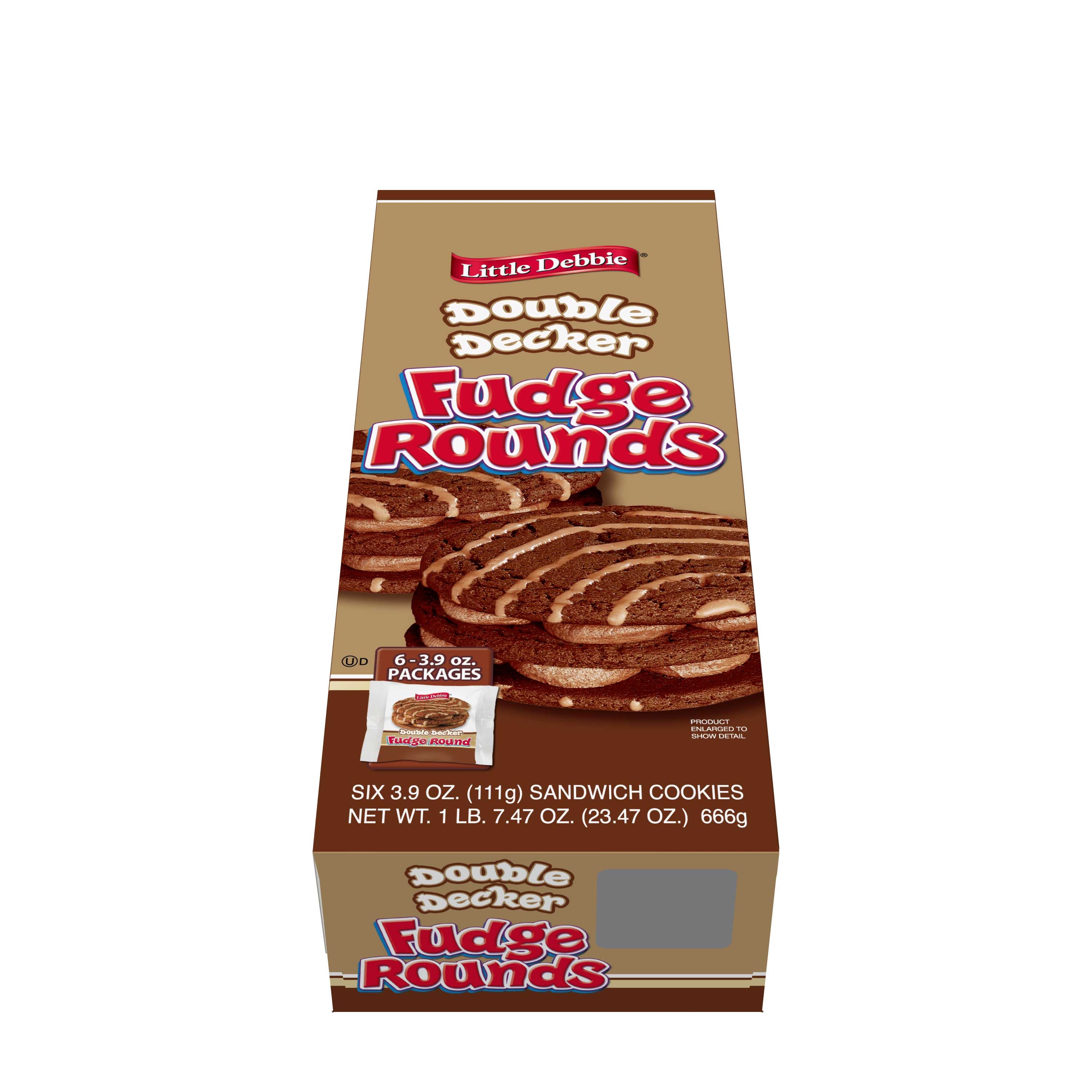 Little Debbie Vending Double Decker Fudge Round -- 54 per case.