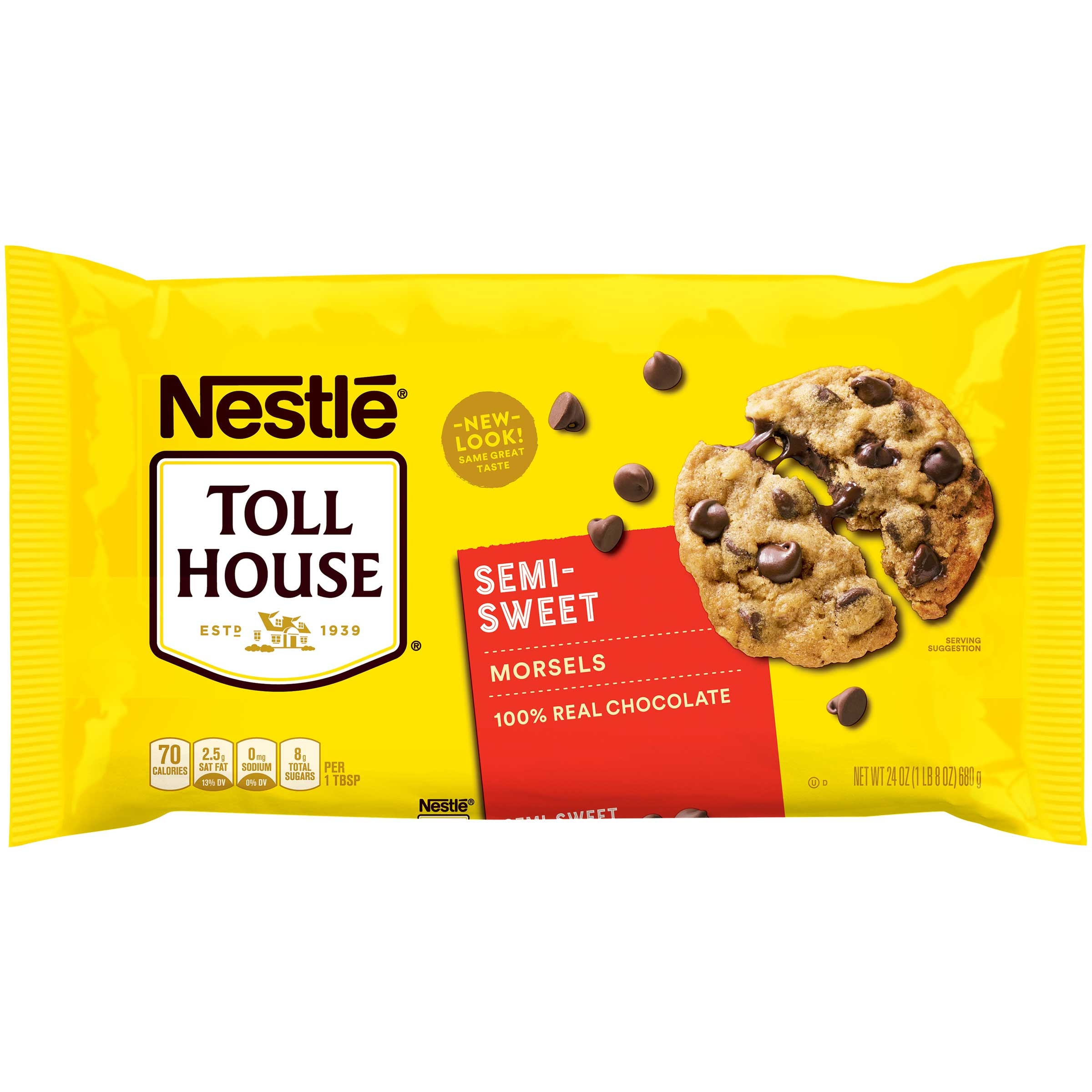 Tollhouse Semisweet Chocolate Morsels, 24 Ounce -- 12 per case.