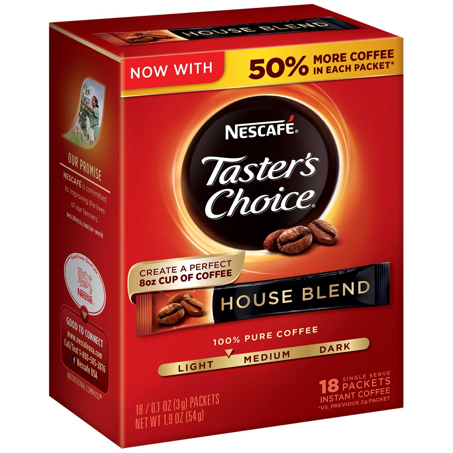 Nescafe Tasters Choice House Blend Instant Coffee, 1.9 Ounce -- 8 per case.