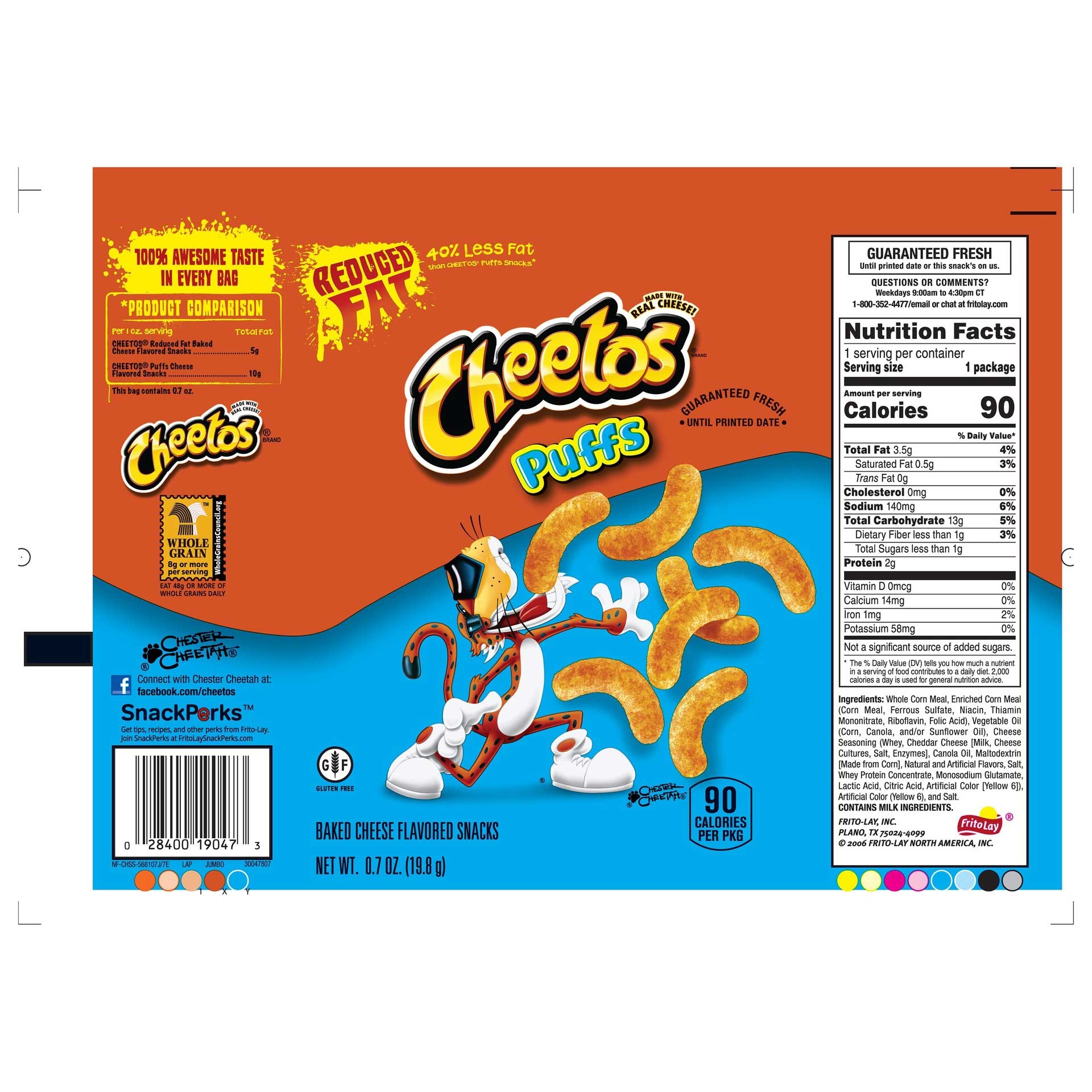 Cheetos Jumbo Puff, 0.7 Ounce -- 72 per case.