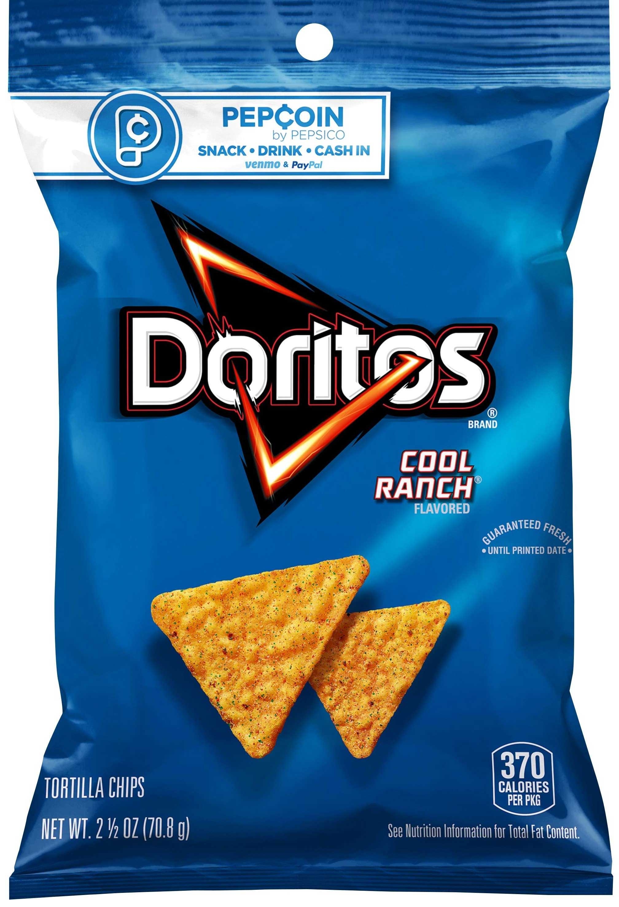 Doritos Cool Ranch Tortilla Chips, 2.5 Ounce -- 24 per case