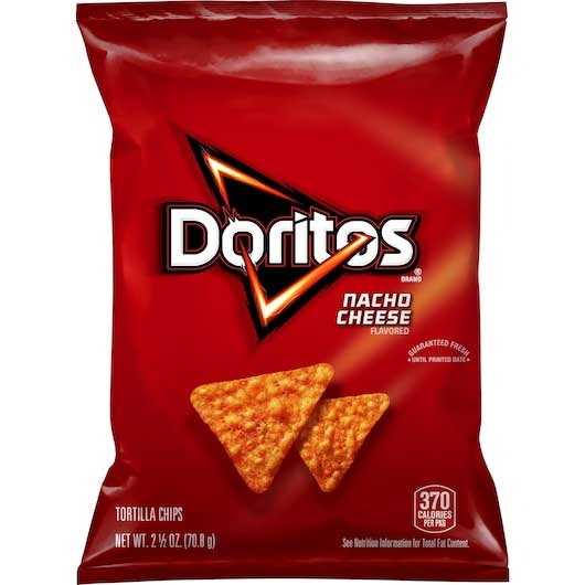 Doritos Nacho Cheese Tortilla Chips, 2.5 Ounce -- 24 per case