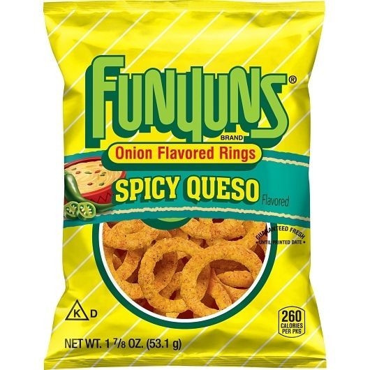 Funyuns Spicy Queso Onion Flavored Rings, 1.875 Ounce -- 24 per case
