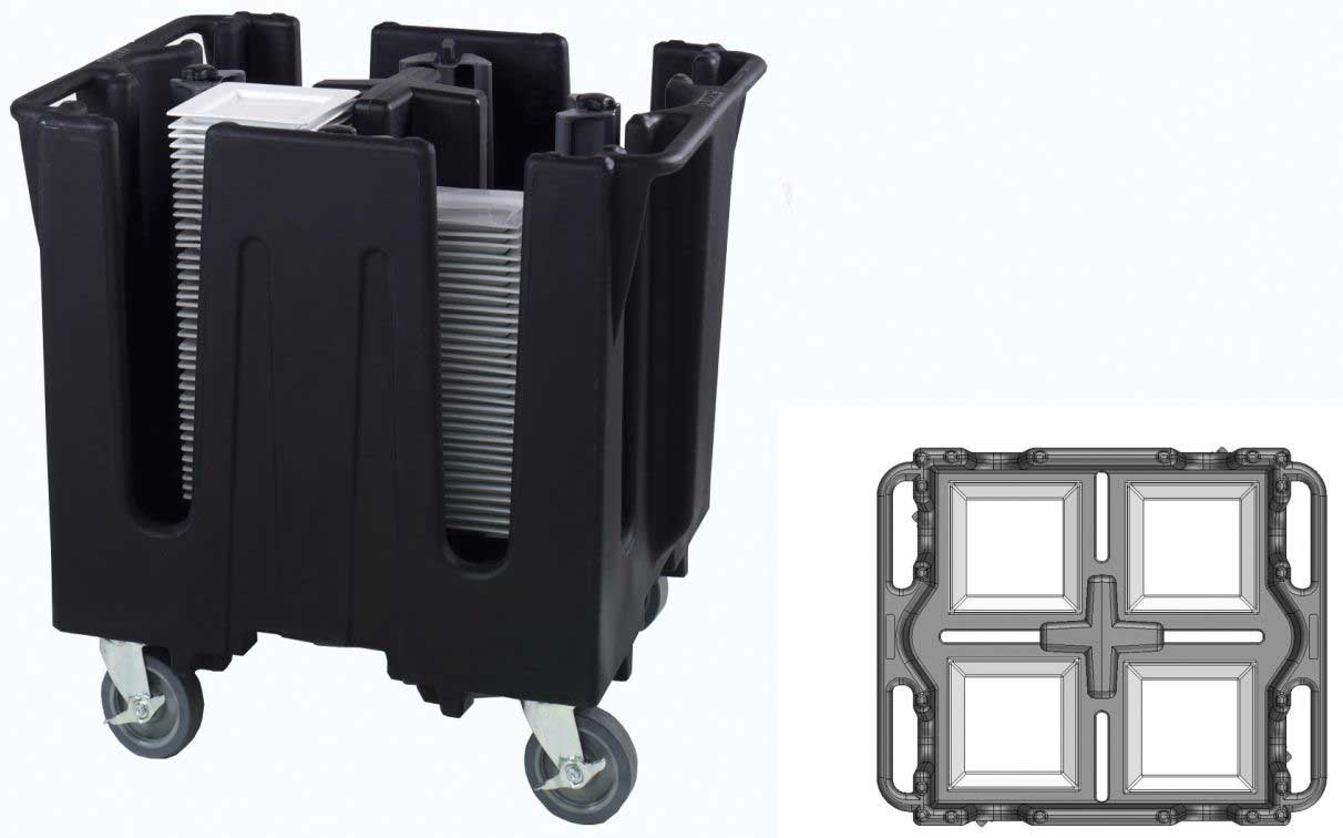 Vollrath Traex Black Adjustable Dish Caddy