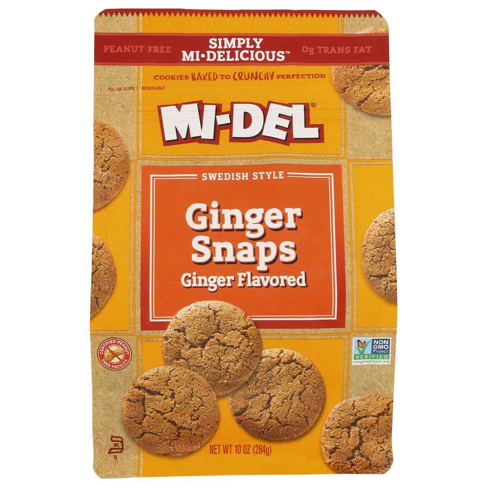 Mi-Del Ginger Flavored Ginger Snaps, 10 Ounce -- 8 per case