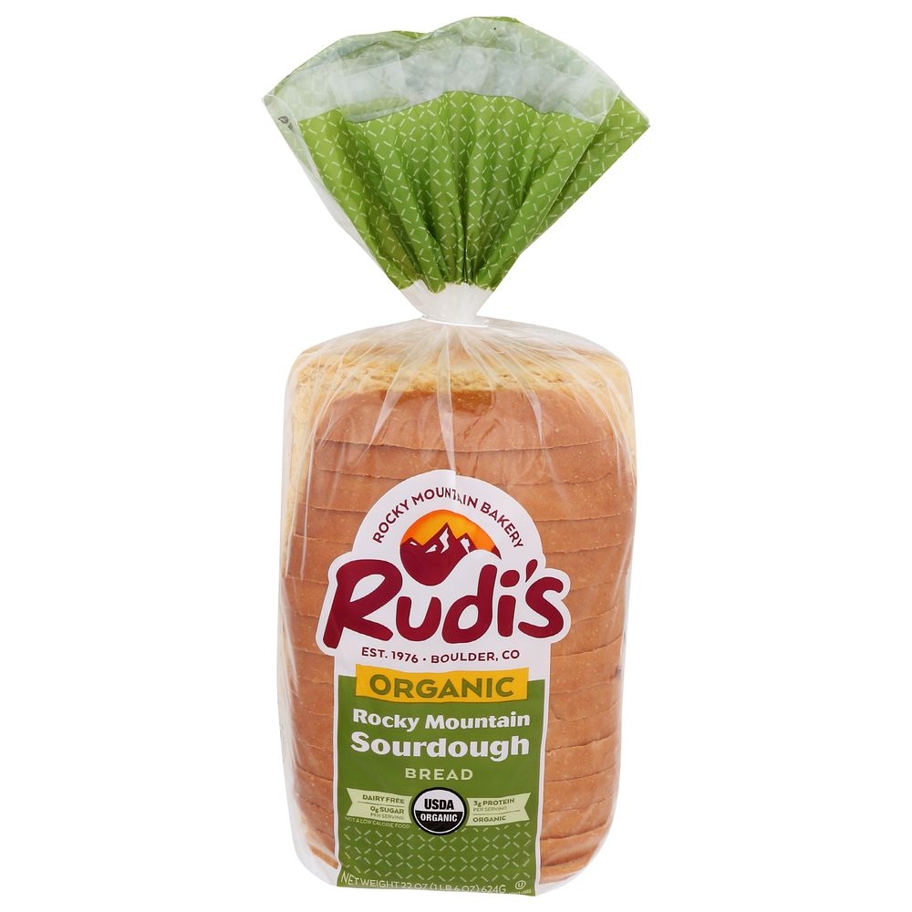 Rudis Organic Rocky Mountain Sourdough Sandwich Bread, 22 Ounce -- 8 per case.