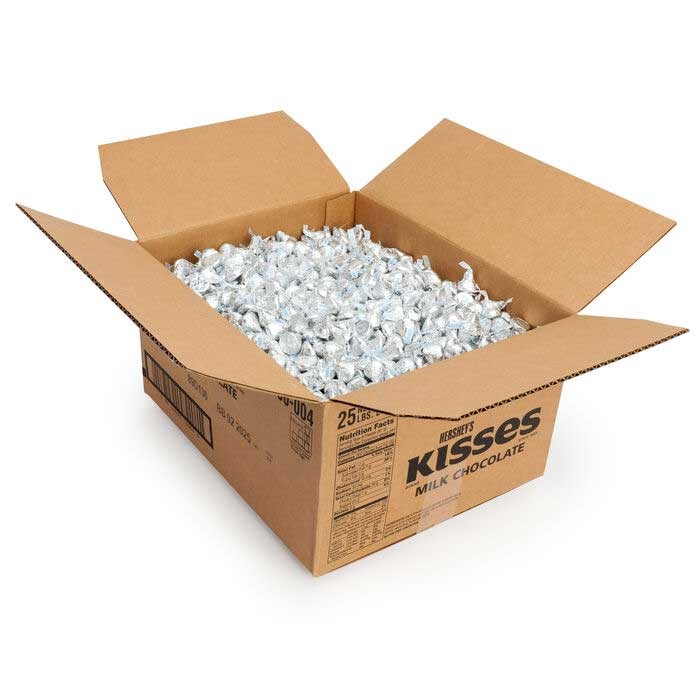 Hersheys Kisses Individually Wrapped Milk Chocolate Candy, 25 Pound