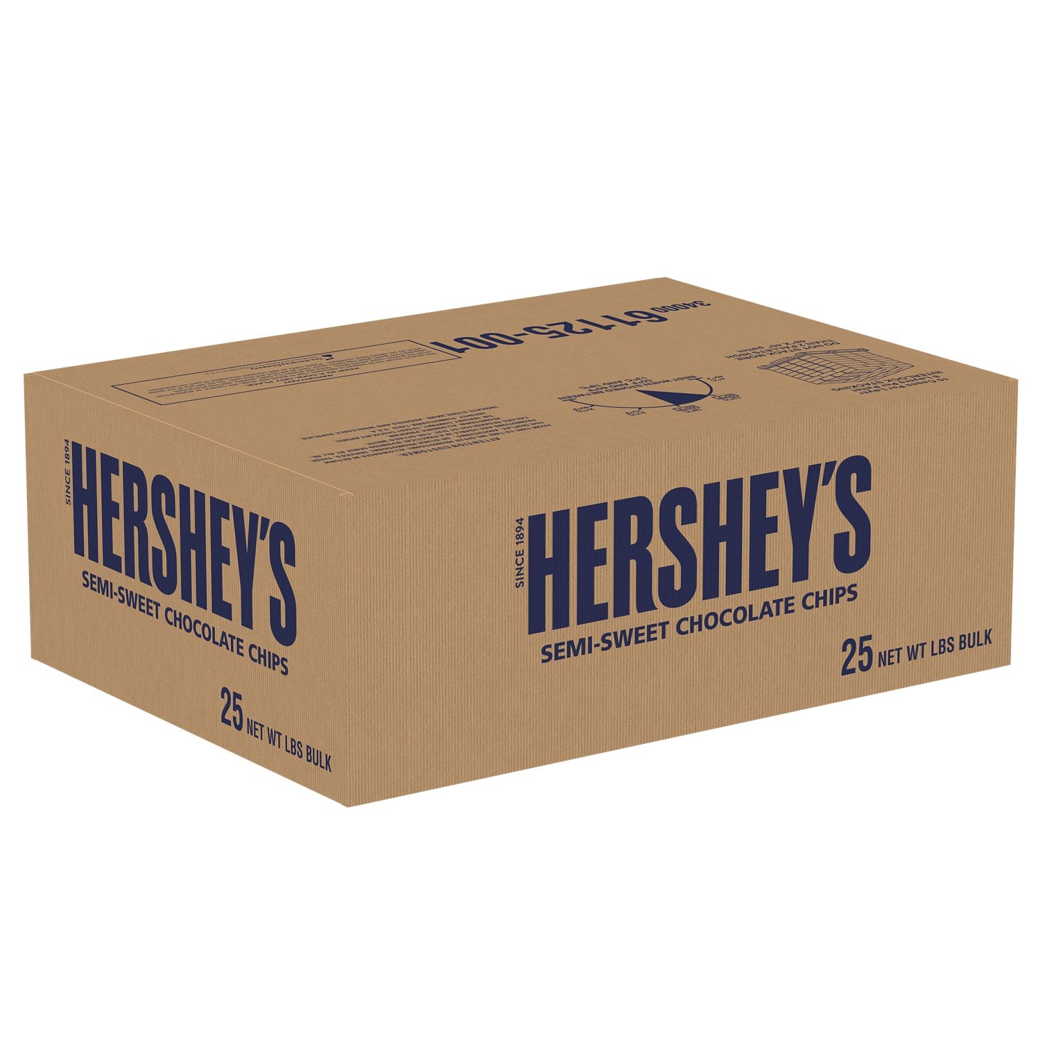 Hersheys Semi Sweet Chocolate Chips, 25 Pound