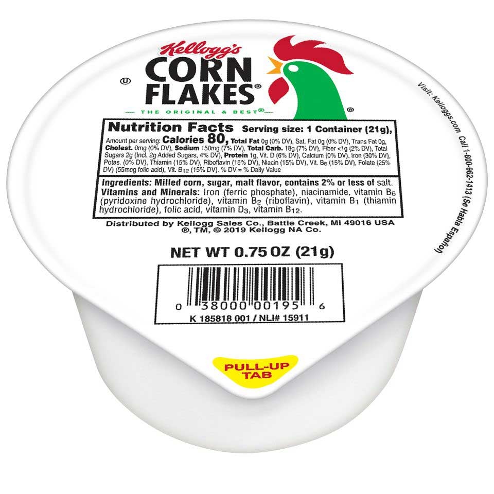 Cereal Corn Flakes Simple Serve 96 Case 0.75 Ounce