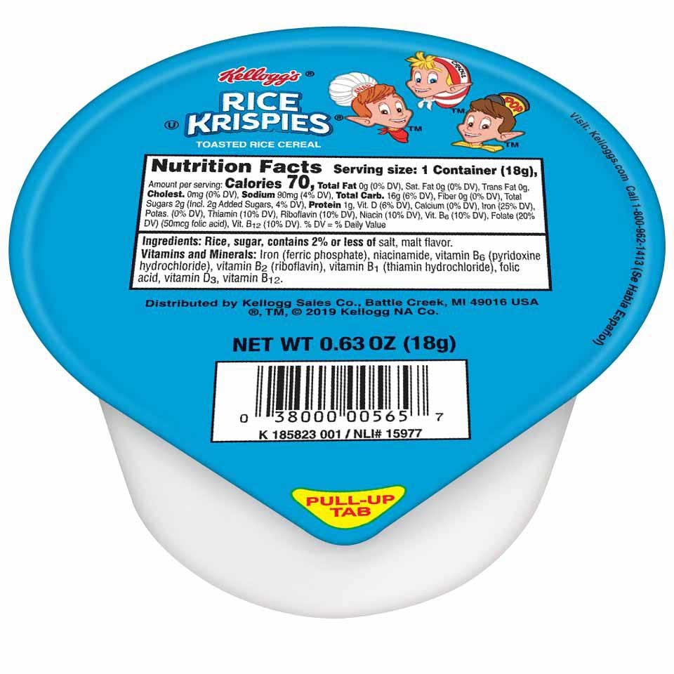 Cereal Rice Krispie Simple Serve 96 Case 0.625 Ounce