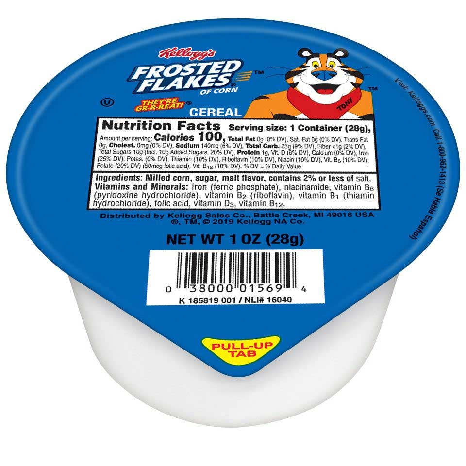 Kellogg's Frosted Flakes Single Serve Cereal Bowl, 1 Ounce -- 96 per case