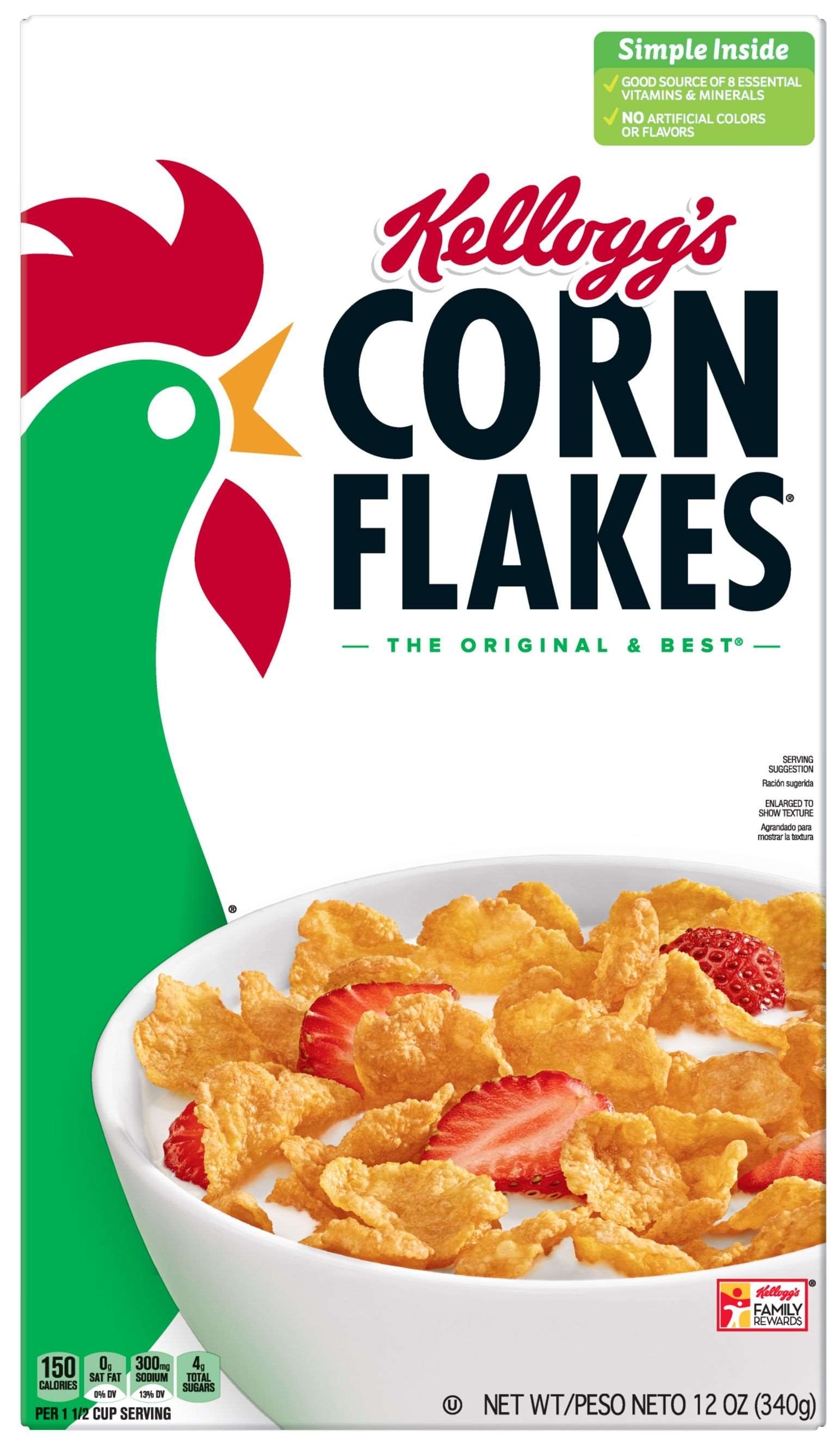 Kelloggs Corn Flakes Cereal, 12 Ounce Box -- 10 per case