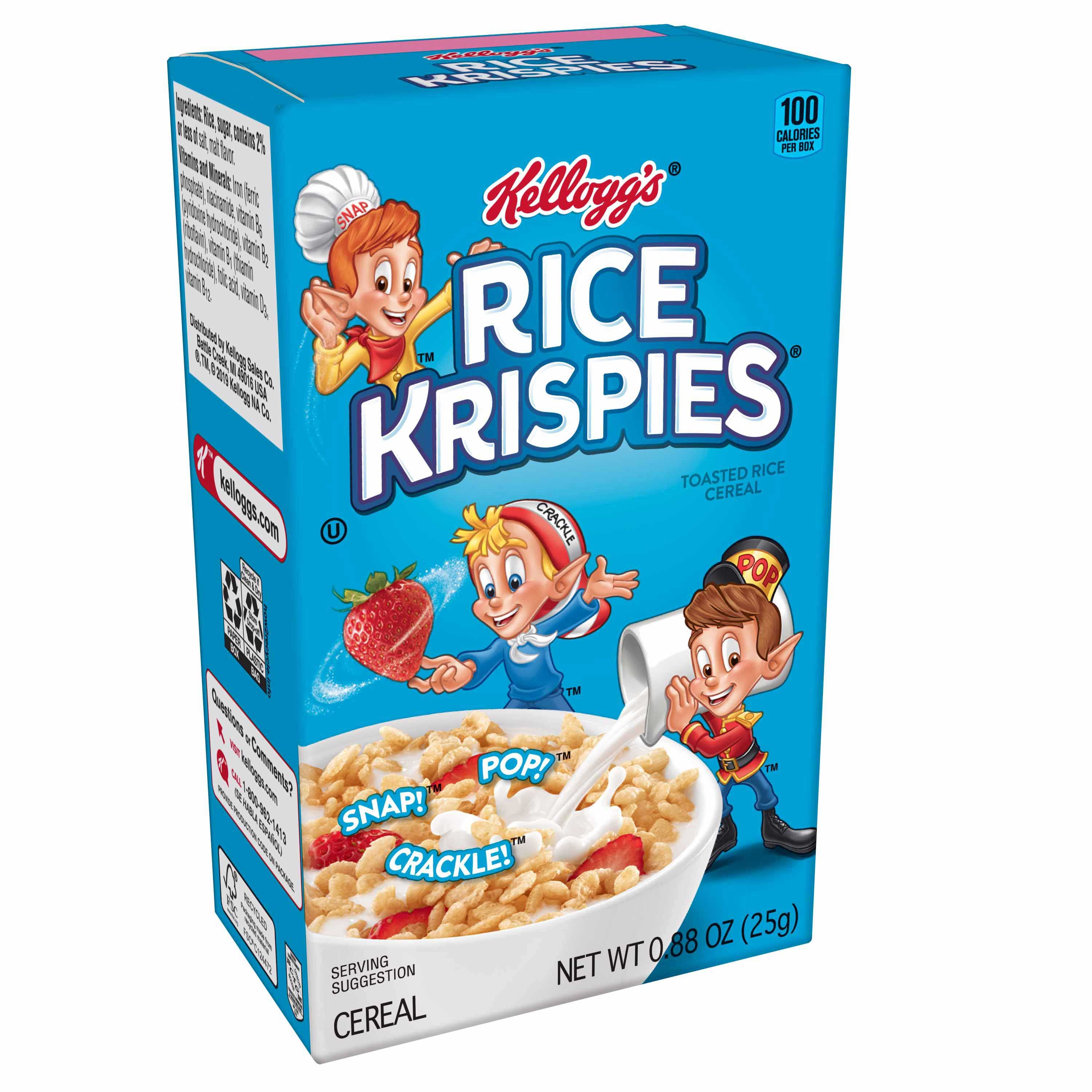 Kelloggs Rice Krispies Cereal, 0.88 Ounce Per Box -- 70 boxes per case