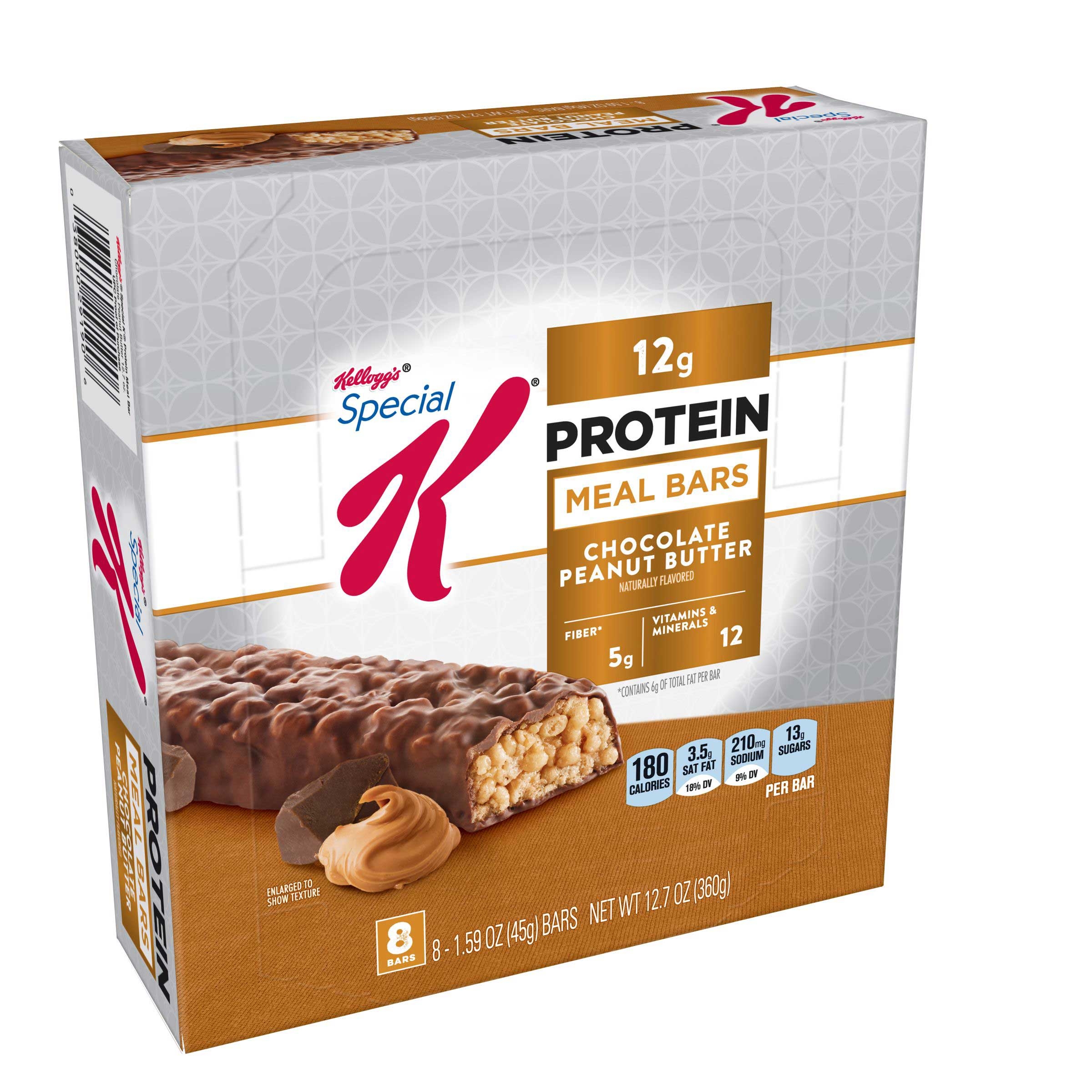 Kelloggs Special K Protein Meal Bar, Chocolate/Peanut Butter, 1.59oz, 8/Box