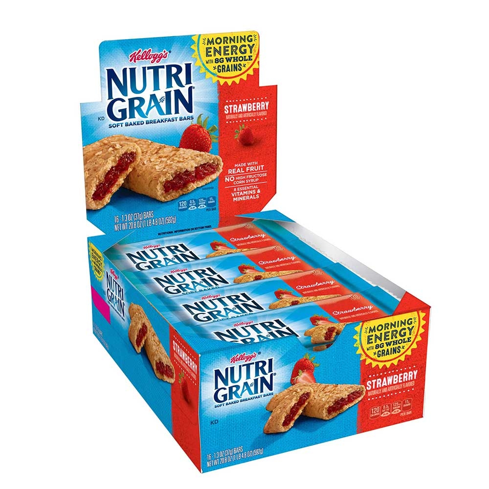 Kelloggs Nutri-Grain Strawberry Cereal Bars, 1.3 Ounce Bars -- 48 per case