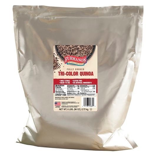 Furmanos Fully Cooked Tri-Color Quinoa, 96 Ounce Pouch -- 6 per case