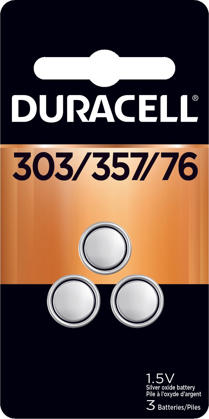 Duracell Type 303/357 Watch Calculator Battery, 3 count per pack -- 36 per case