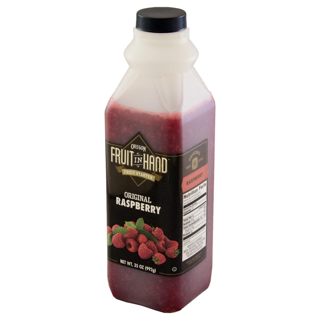 Fruit In Hand Raspberry Pourable Fruit Puree, 35 Ounce -- 6 per case.