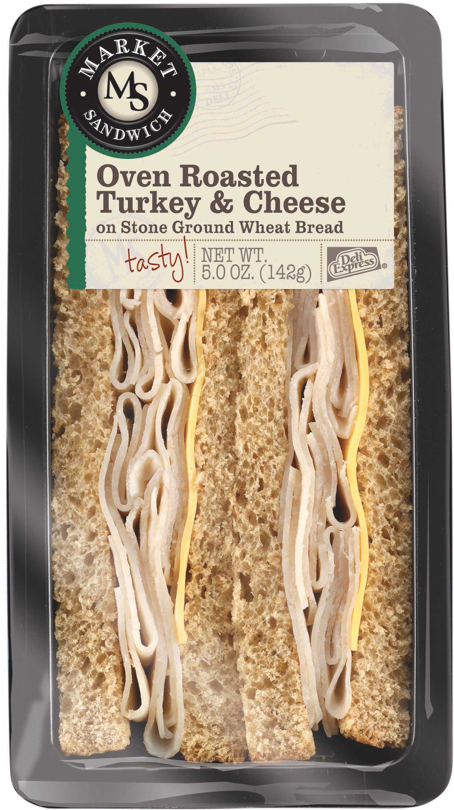 Deli Express Turkey and Cheese Wedge Sandwich, 5 Ounce -- 10 per case.