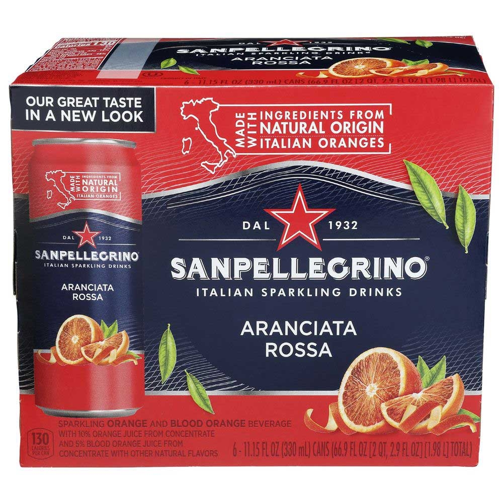 Sanpellegrino Aranciata Rossa Sparkling Beverage, 11.15 Fluid Ounce -- 24 per case
