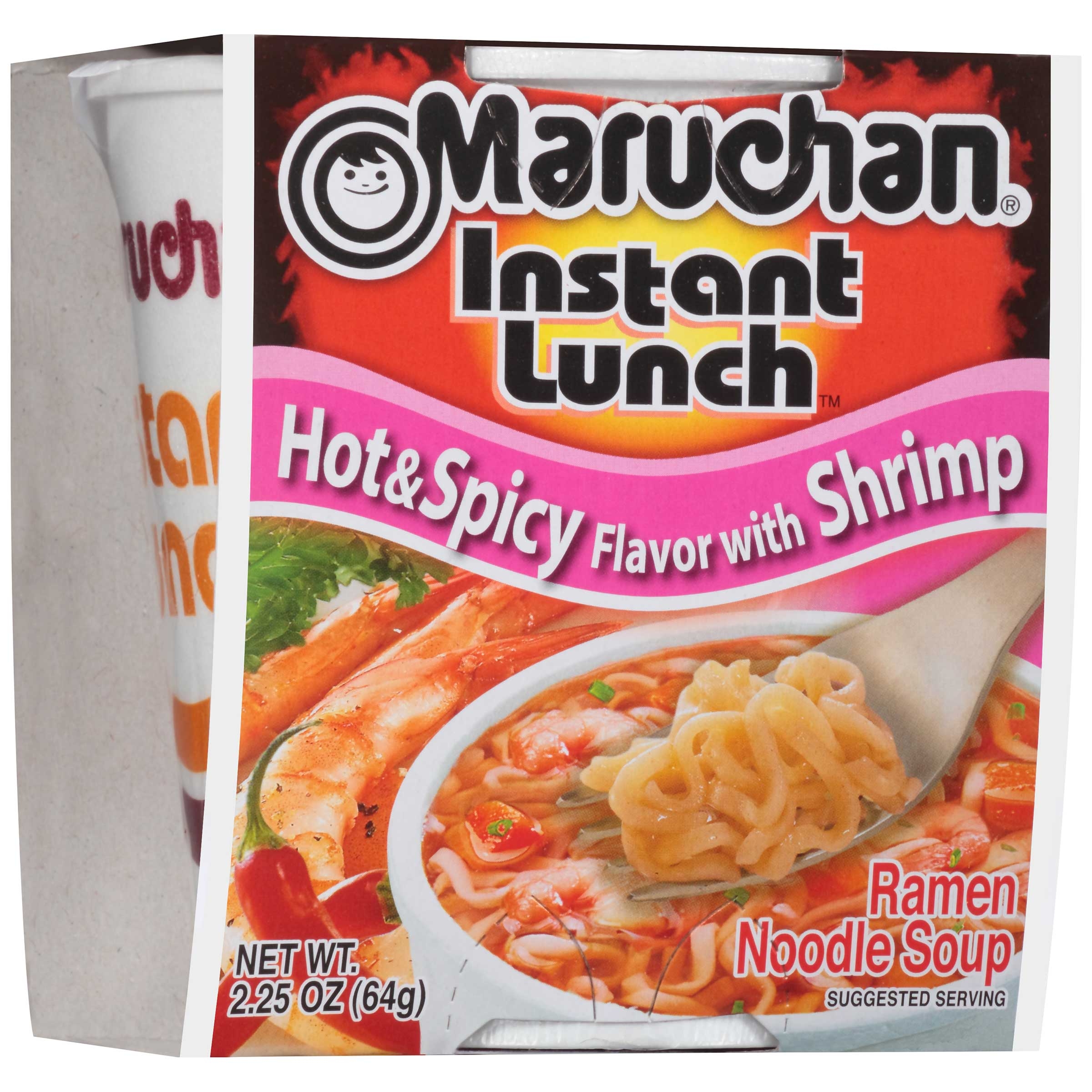 Maruchan Instant Lunch Hot N Spicy Shrimp Flavor - 2.25 oz. cup, 12 per case