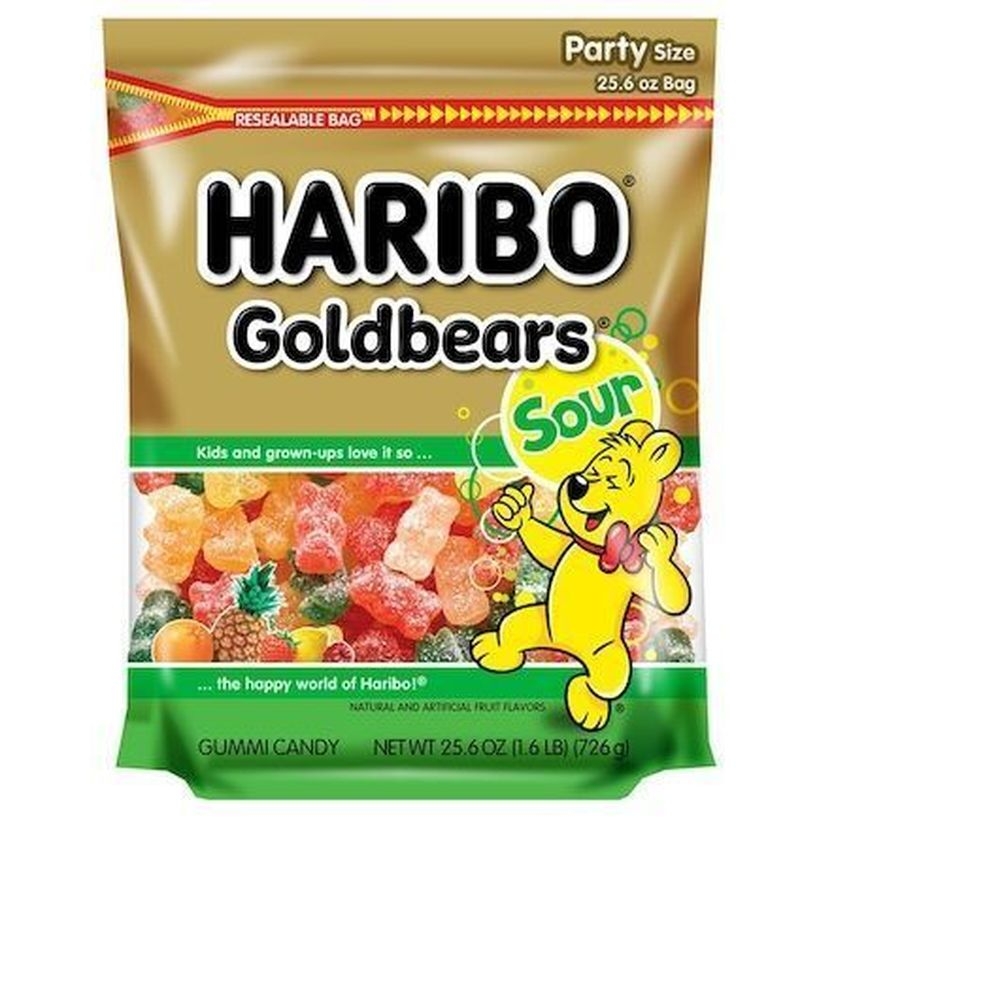 Haribo Goldbears Confectionery Sour Gummy Bears, 25.6 Ounce -- 4 per case