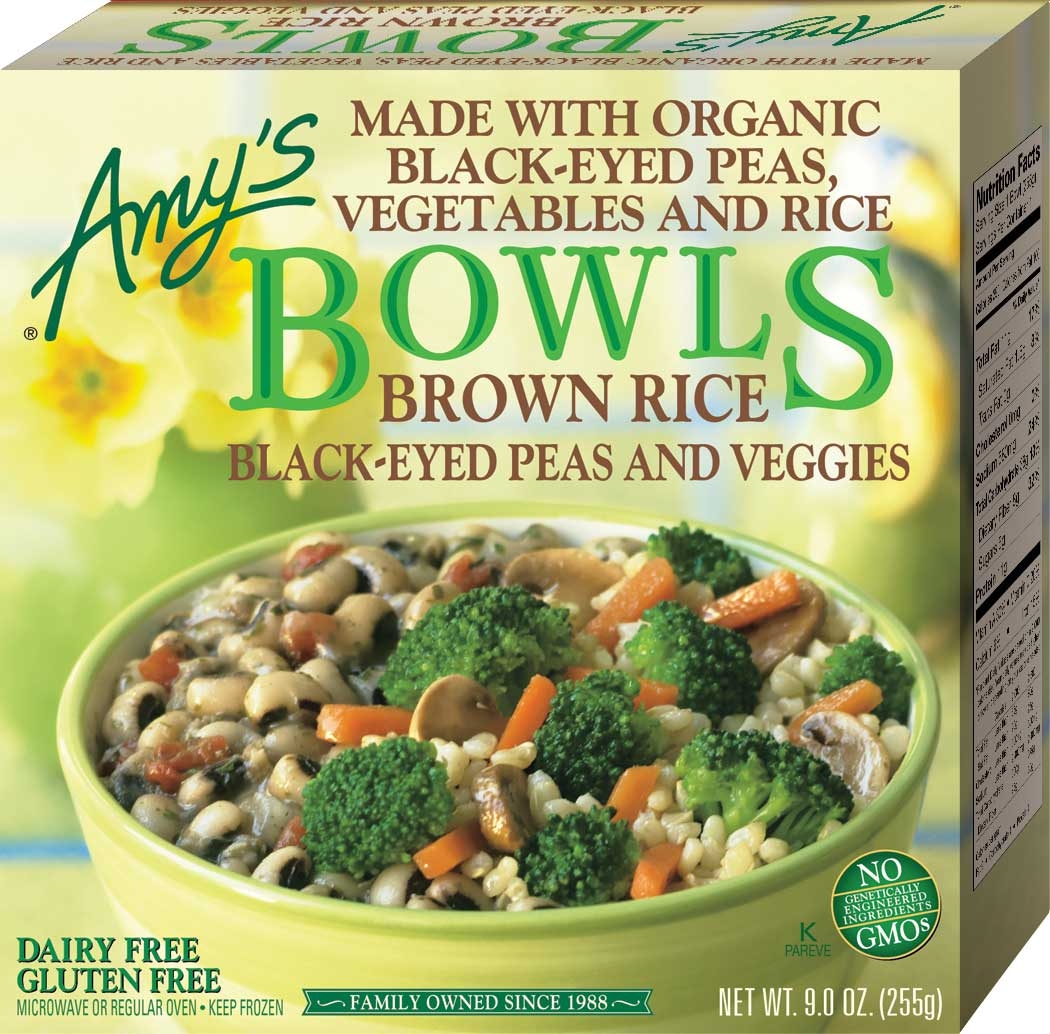 Amys Organic Brown Rice Black Eyed Peas and Veggie Bowl, 9 Ounce -- 12 per case