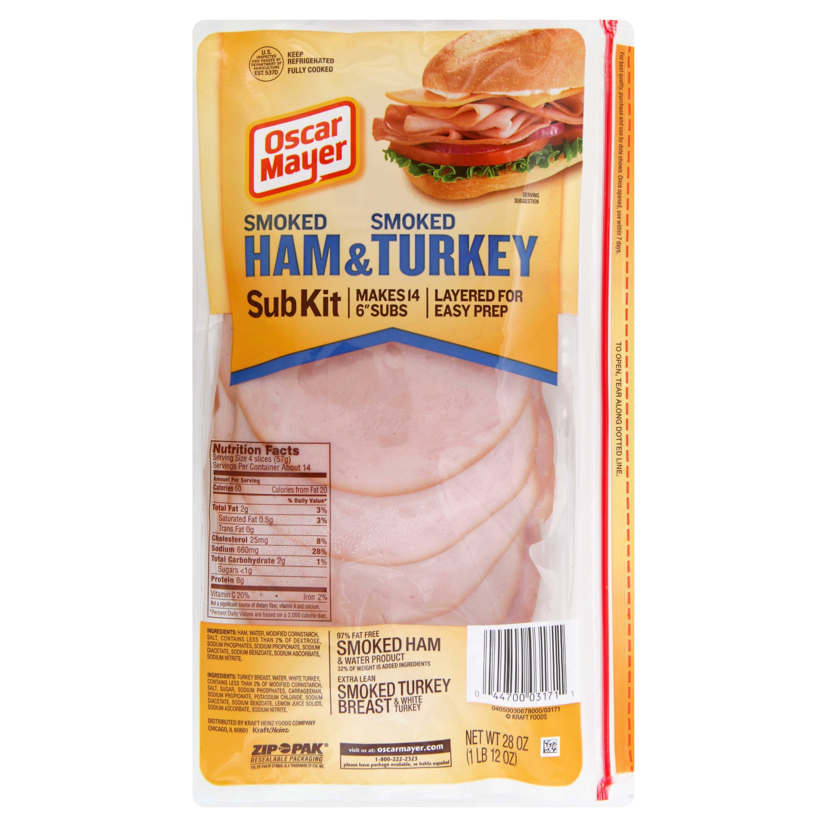 Oscar Mayer Delifresh Smoked Ham and Turkey, 1.75 Pound -- 4 per case.