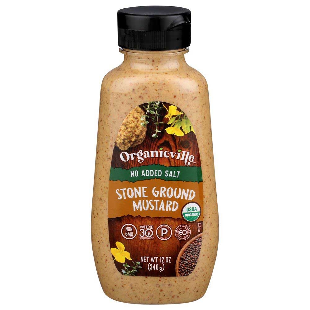 Organicville Organic No Added Salt Stone Ground Mustard, 12 Ounce -- 12 per case