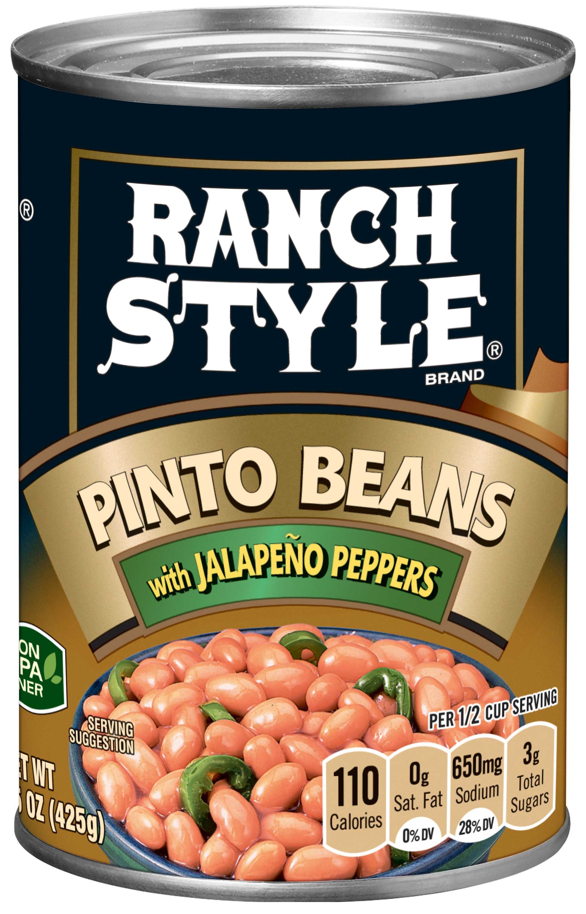 Ranch Style Pinto Beans with Jalapenos, 15 Ounce -- 12 per case