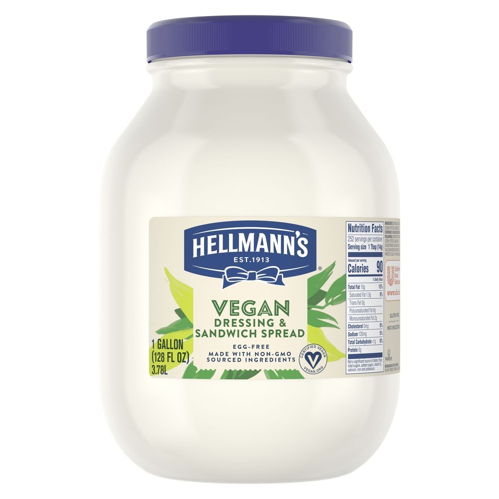 Single Hellmanns Heavy Duty Vegan Mayonnaise Jar, 1 gallon