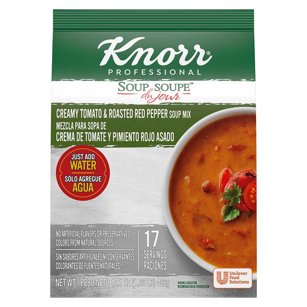 Single Knorr Professional Soup du Jour Creamy Tomato and Roasted Red Pepper Soup Mix, 17.1 Ounce