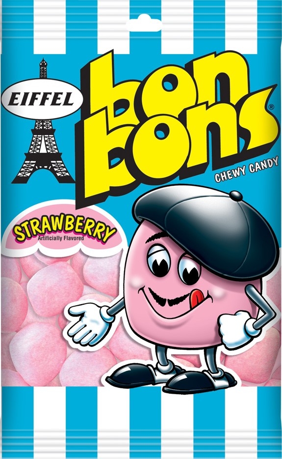 Eiffel Assorted Bonbons Chewy Candy - Peg Bag Floorstand -- 60 per case.