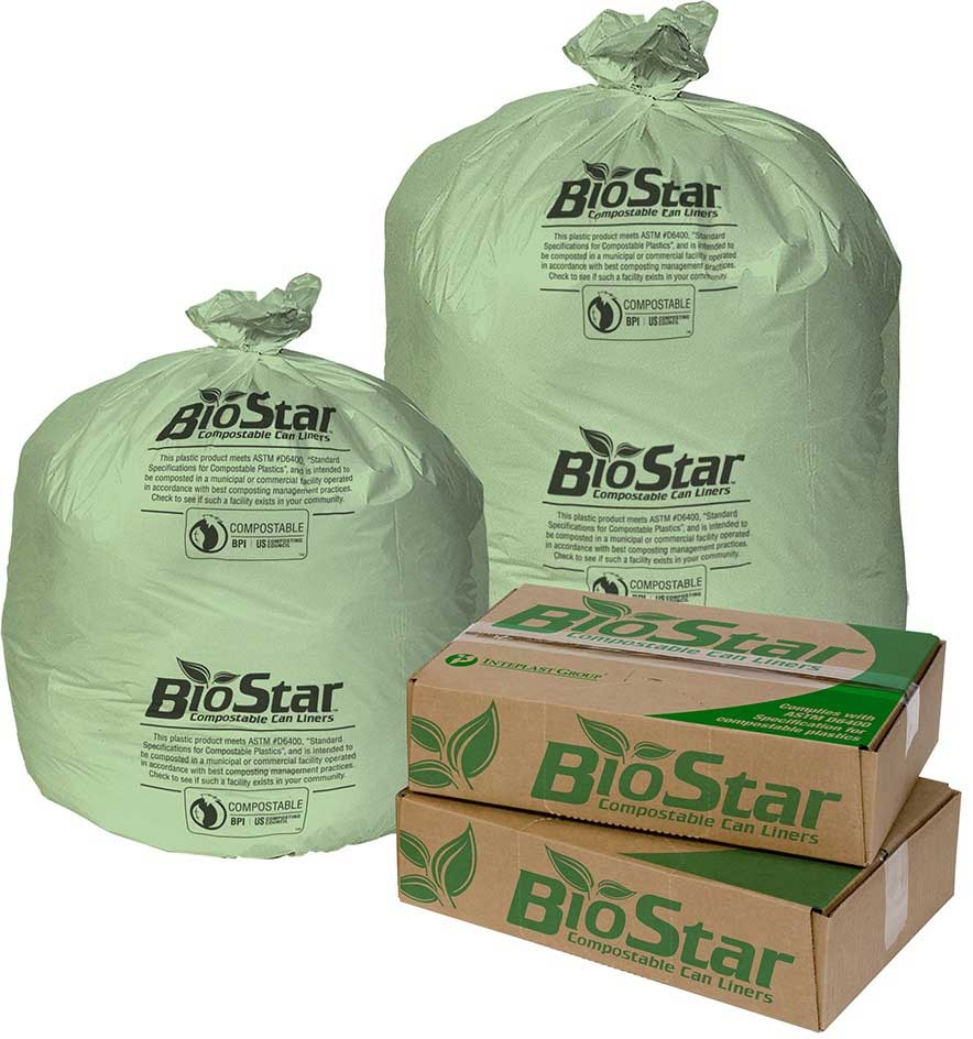 Biostar Green Perforated Compostable Can Liner Roll, 23 Gallon -- 150 per case.
