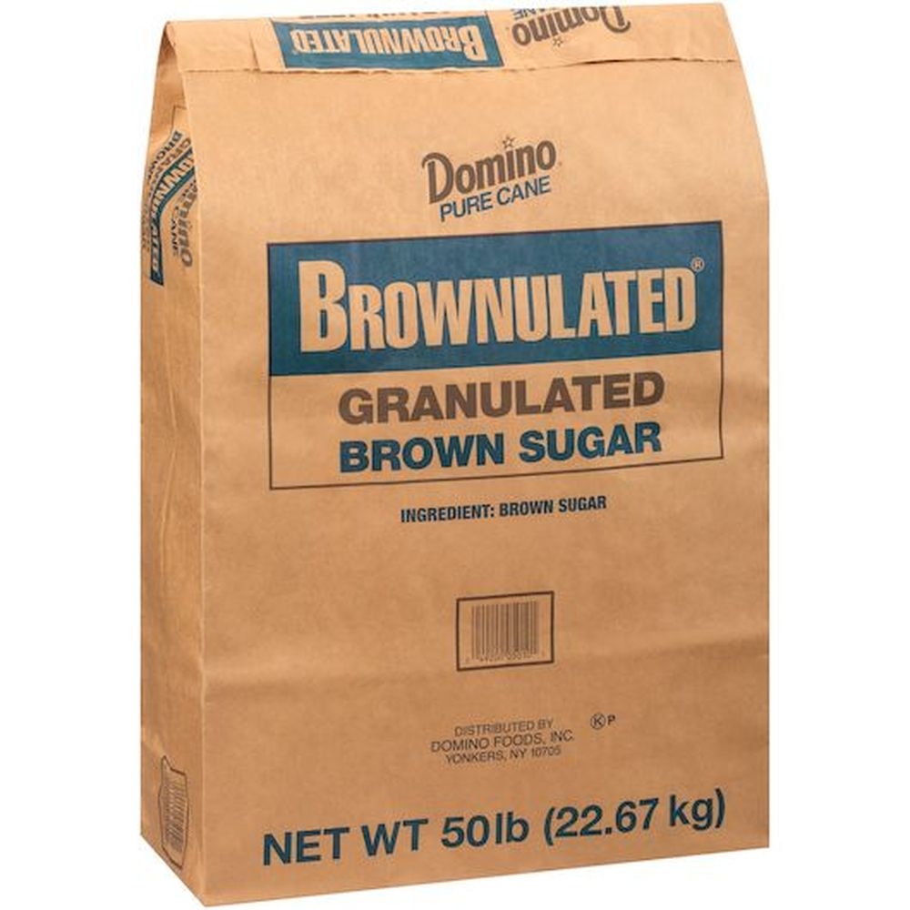 Domino Reduced Sodium Brownulated Granulated Brown Sugar, 50 Pound