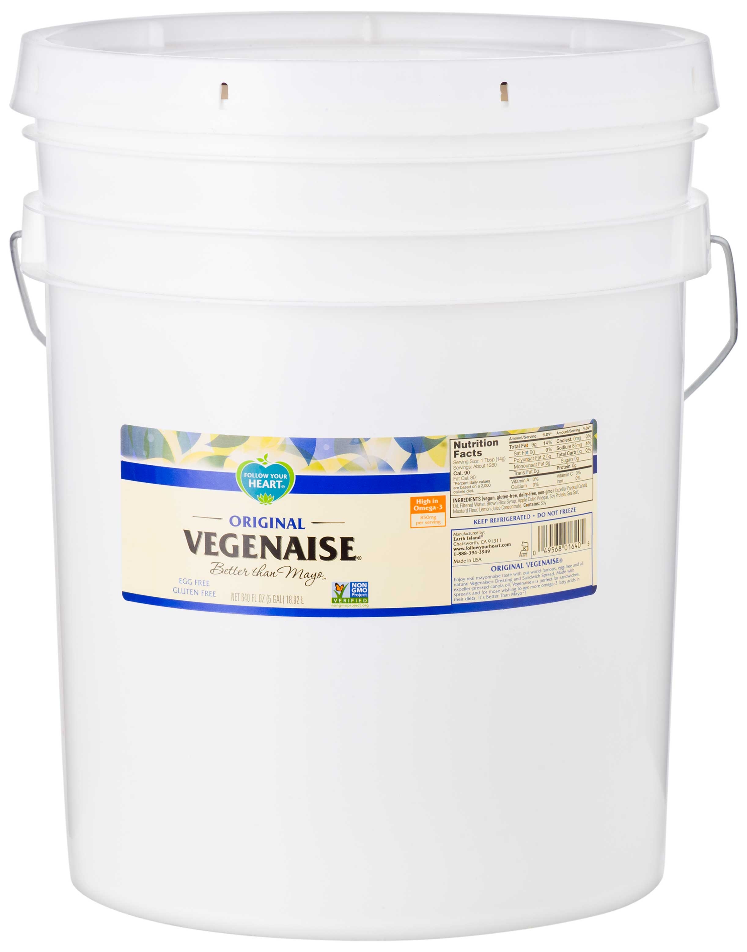 Follow Your Heart Original Vegenaise, 5 Gallon.