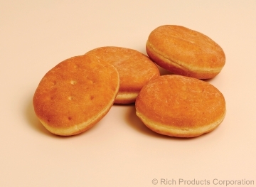 Rich's Ready to Finish Yeast Raised Donut Unfilled Round Shell, 2.25 Ounce -- 96 per case