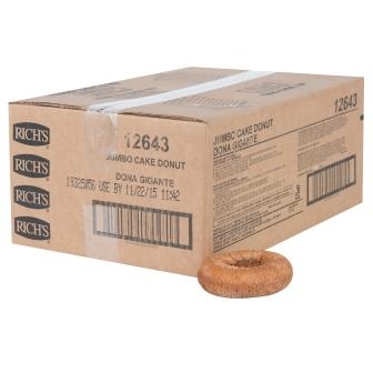 Rich Jumbo Cake Donut, 3 Ounce -- 48 per case.