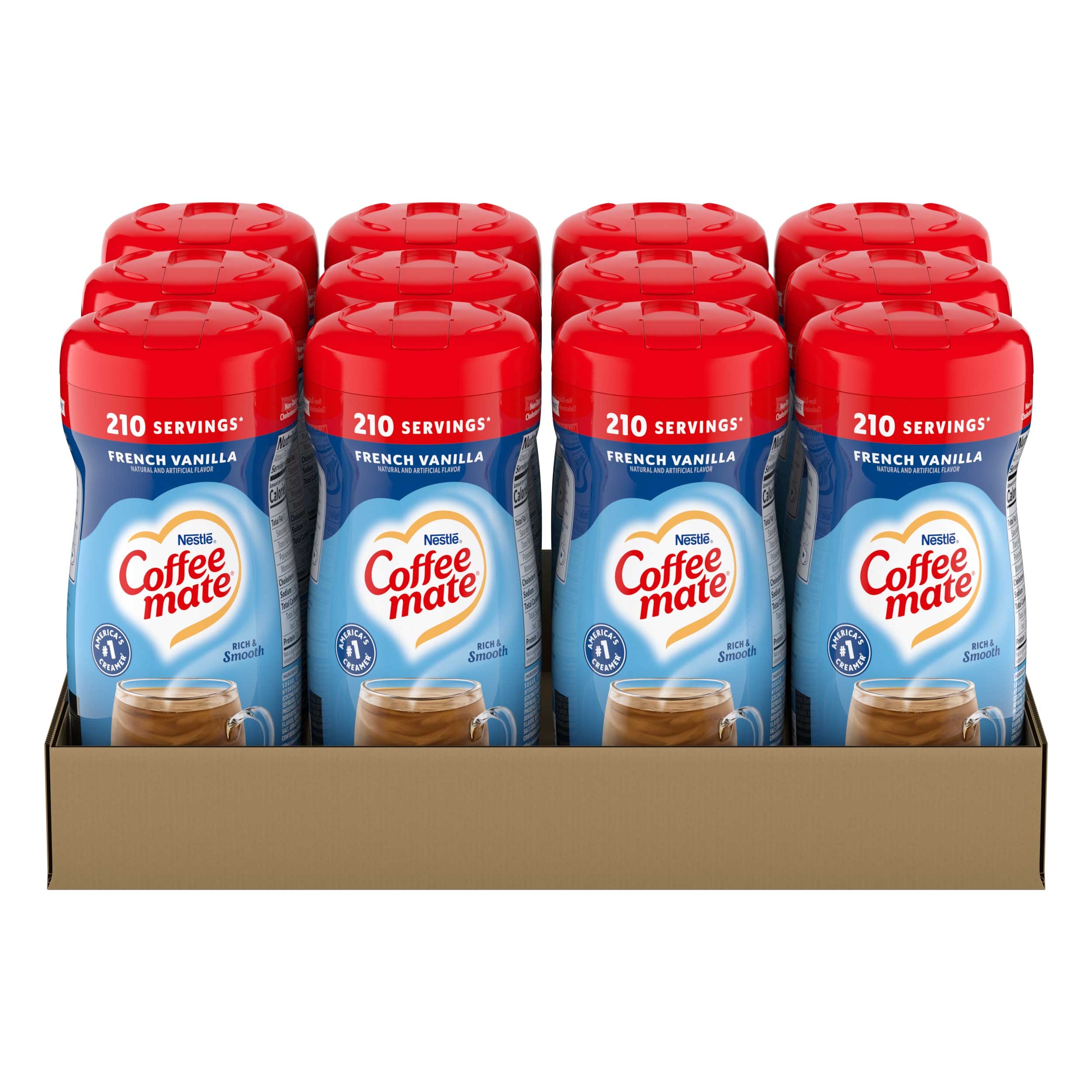 Coffee-Mate French Vanilla Powder Creamer -  15 oz. canister, 12 canisters per case
