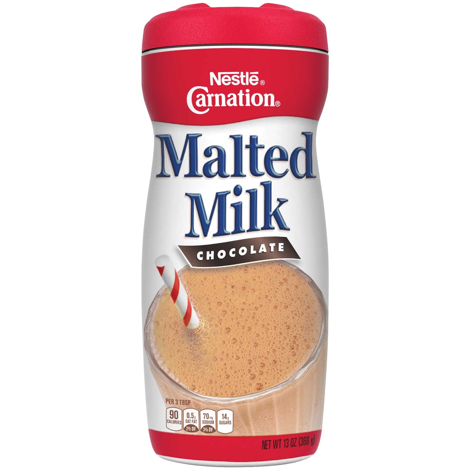Nestle Carnation Chocolate Malted Milk, 13 Ounce -- 6 per case.